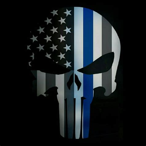 blue punisher skull.